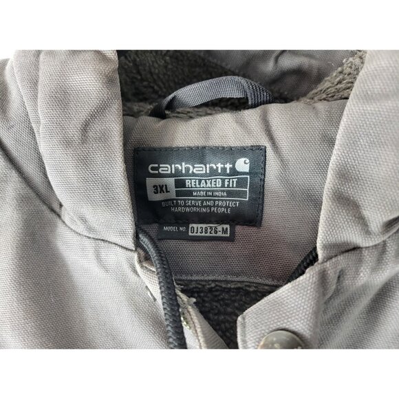 Carhartt Fleece Lined Relaxed Fit Coat Jacket Mens Size 3XL Gray Black 0J3826-M - Picture 7 of 11